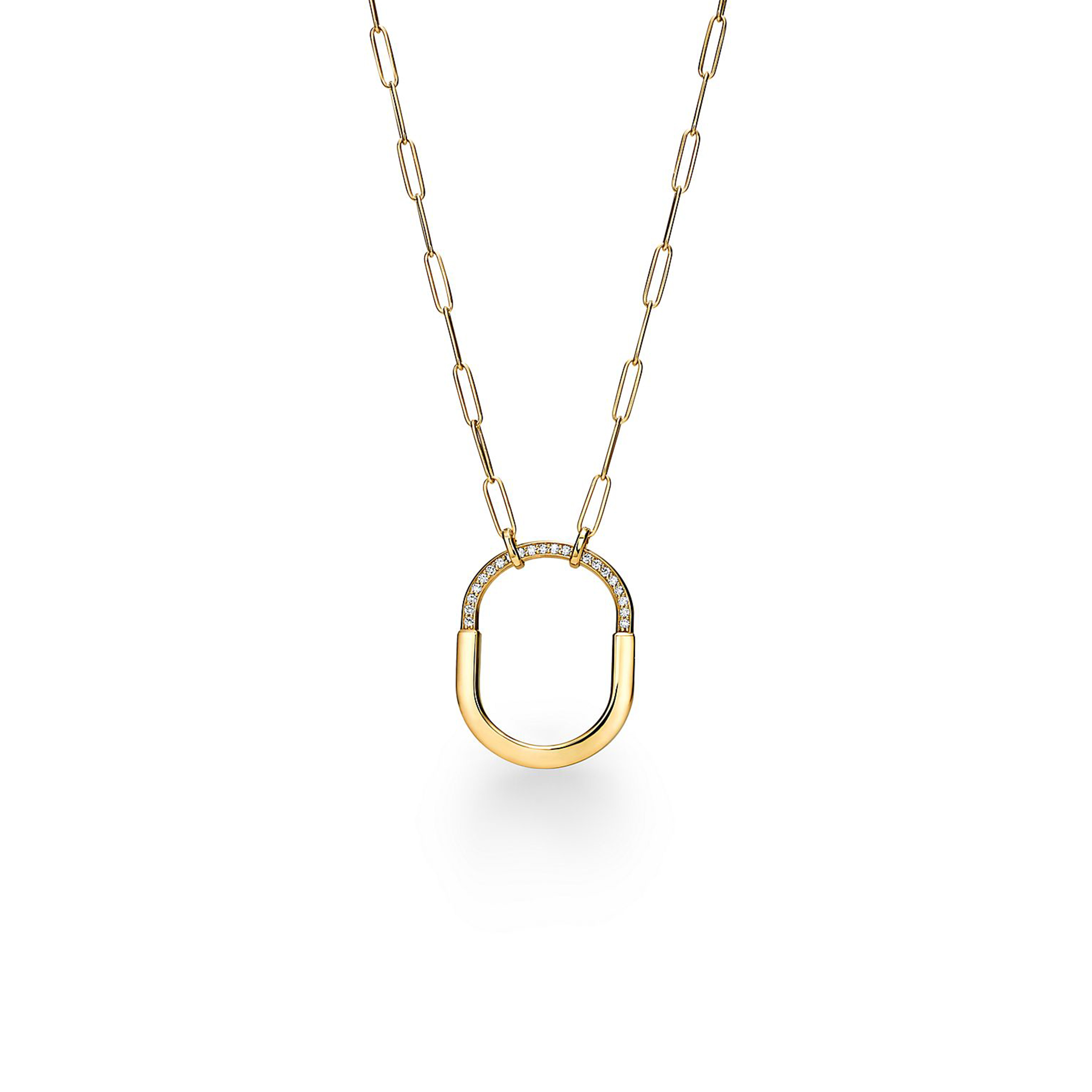 TIFFANY PENDANT IN YELLOW GOLD WITH DIAMONDS, LARGE 72342194